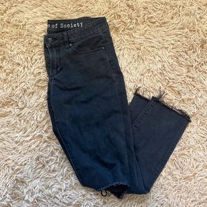 Black denim ripped pants